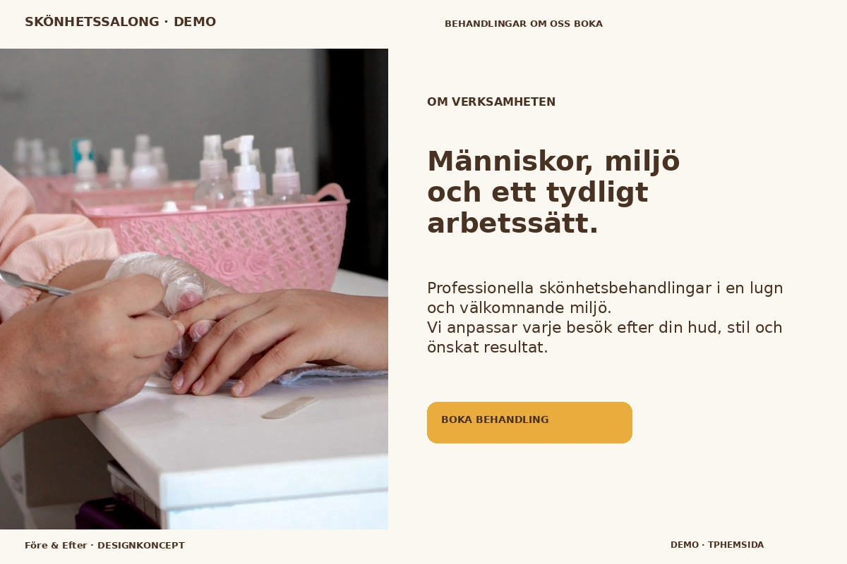 Före & Efter – Om verksamheten för skönhetssalong