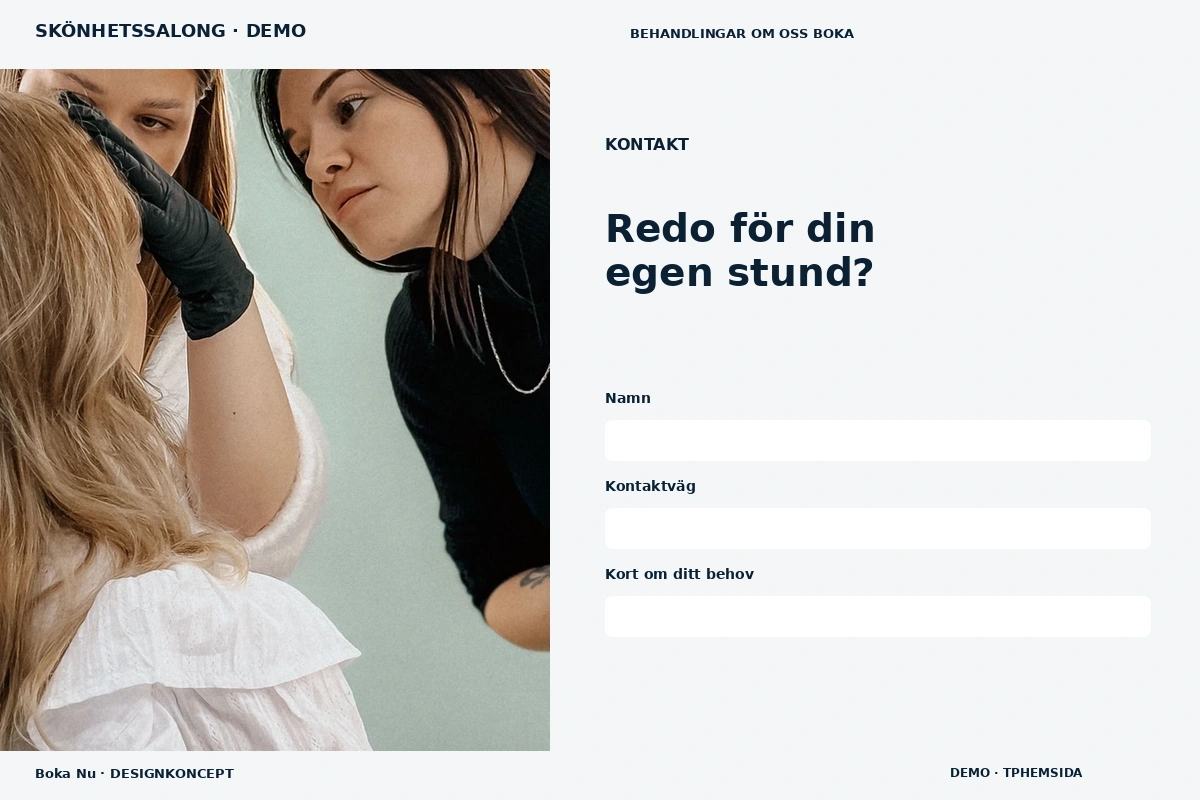 Boka Nu – Kontakt för skönhetssalong