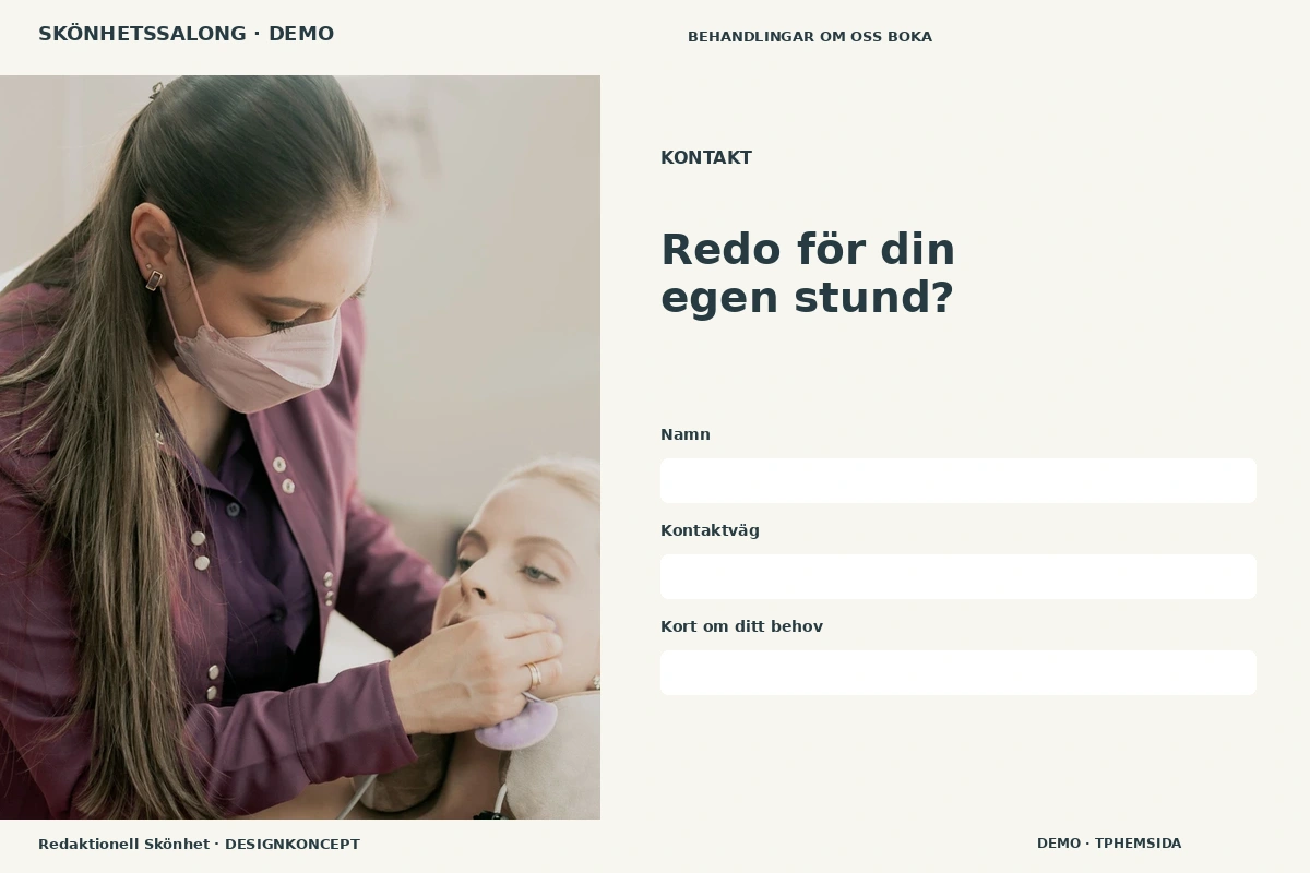 Redaktionell Skönhet – Kontakt för skönhetssalong
