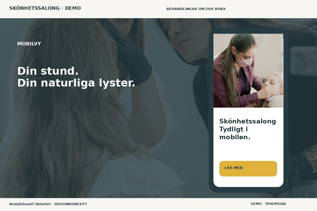 Redaktionell Skönhet – Mobilvy för skönhetssalong