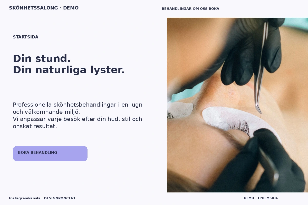 Instagramkänsla – Startsida för skönhetssalong