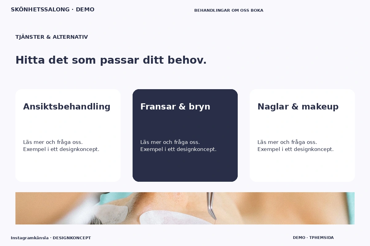 Instagramkänsla – Tjänster & alternativ för skönhetssalong