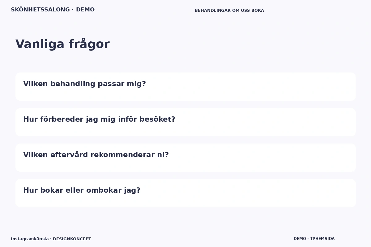 Instagramkänsla – Vanliga frågor för skönhetssalong