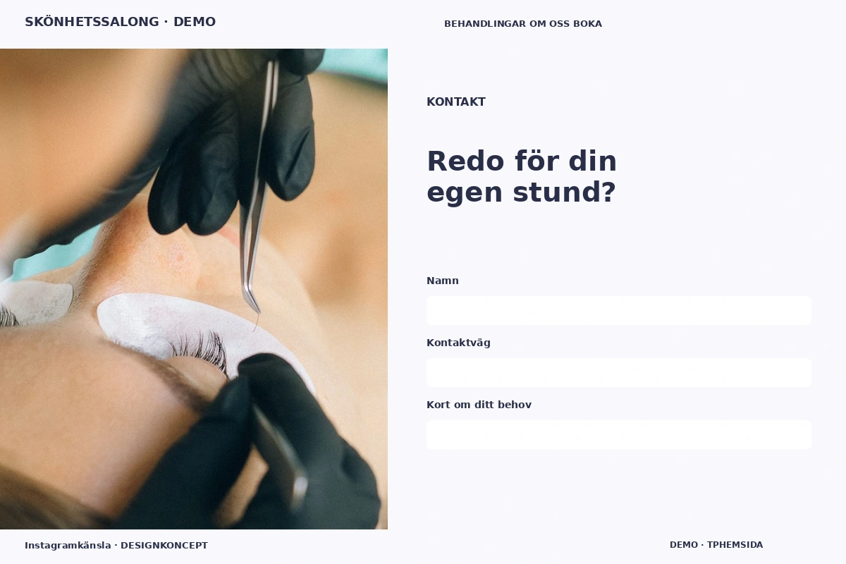 Instagramkänsla – Kontakt för skönhetssalong