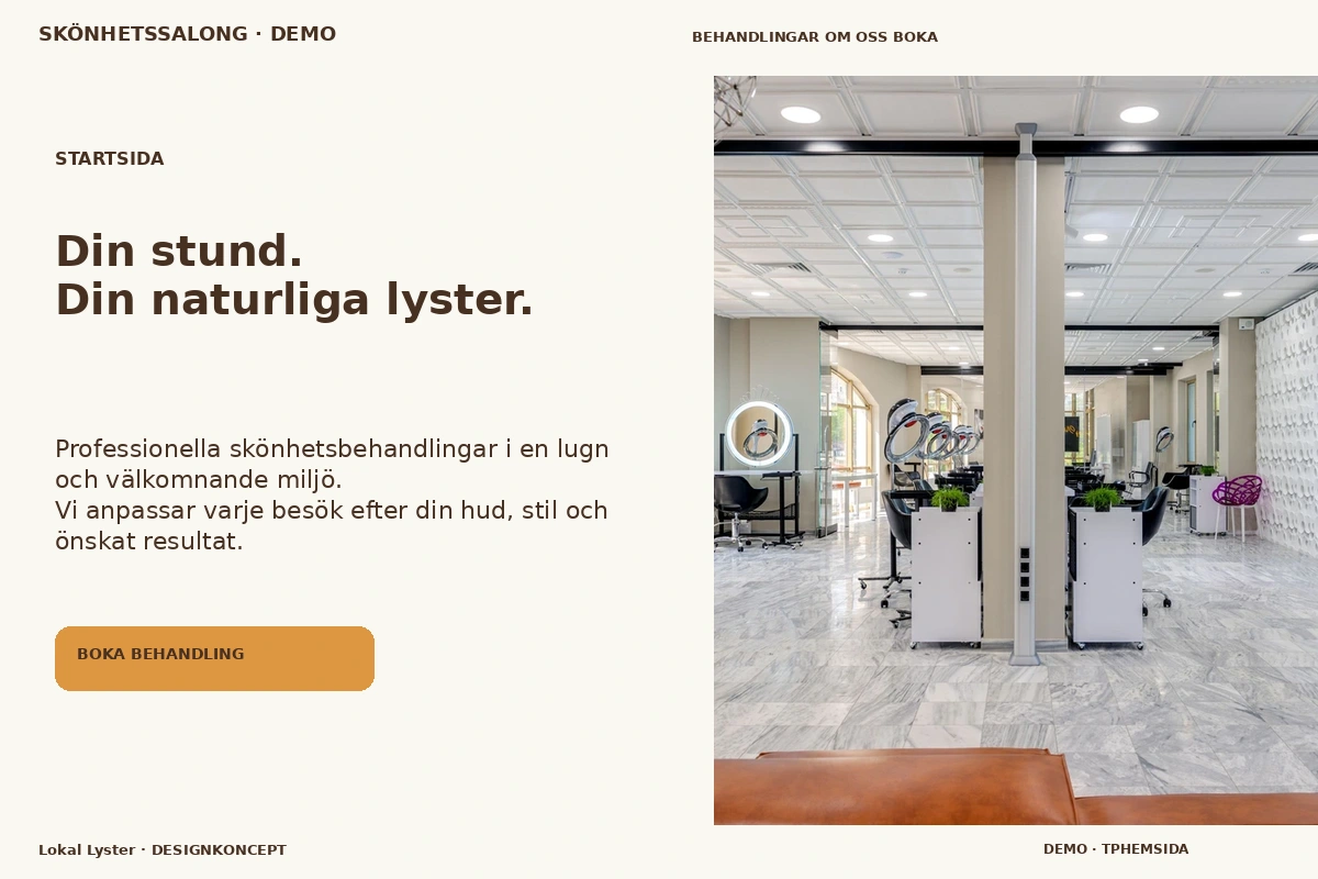 Lokal Lyster – Startsida för skönhetssalong