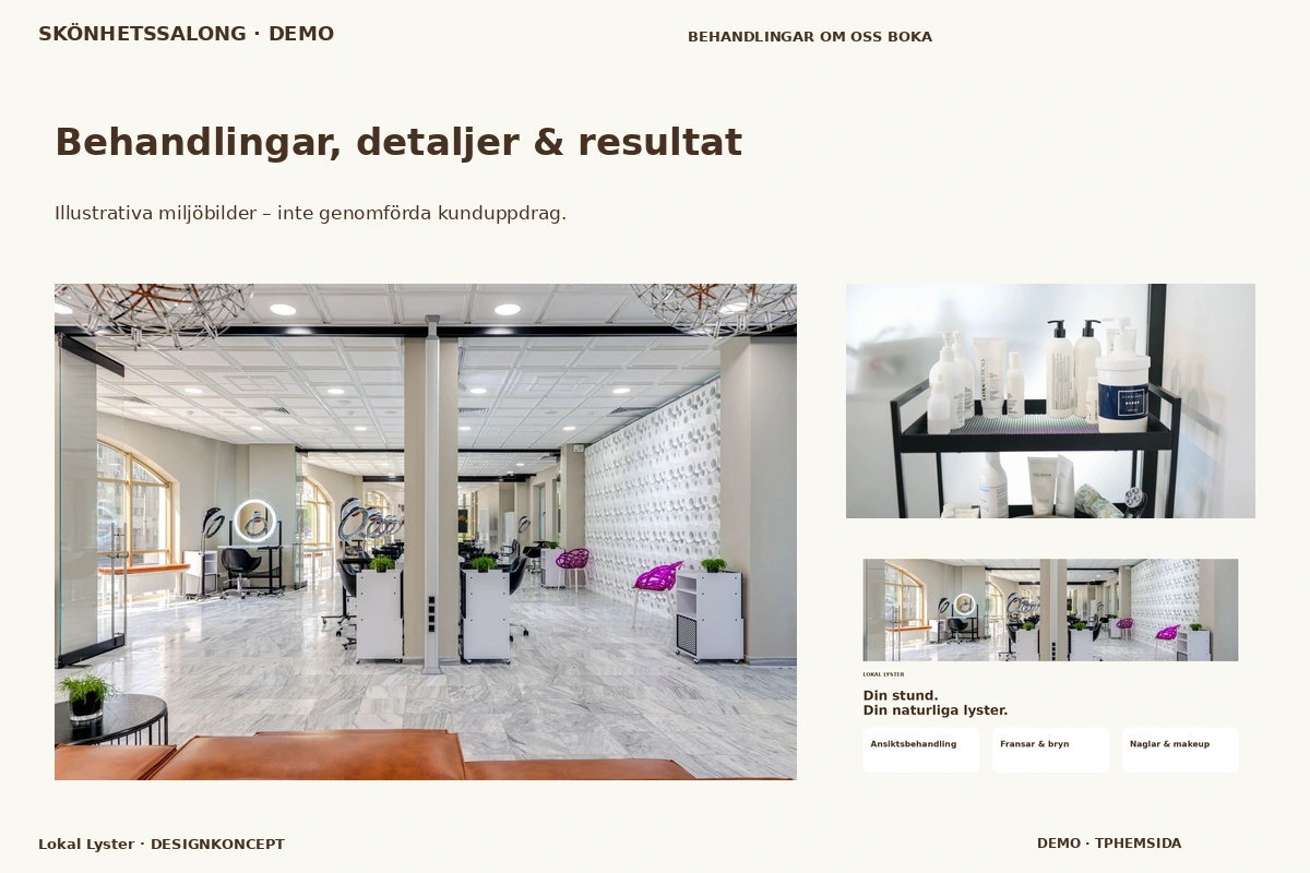 Lokal Lyster – Behandlingar, detaljer & resultat för skönhetssalong