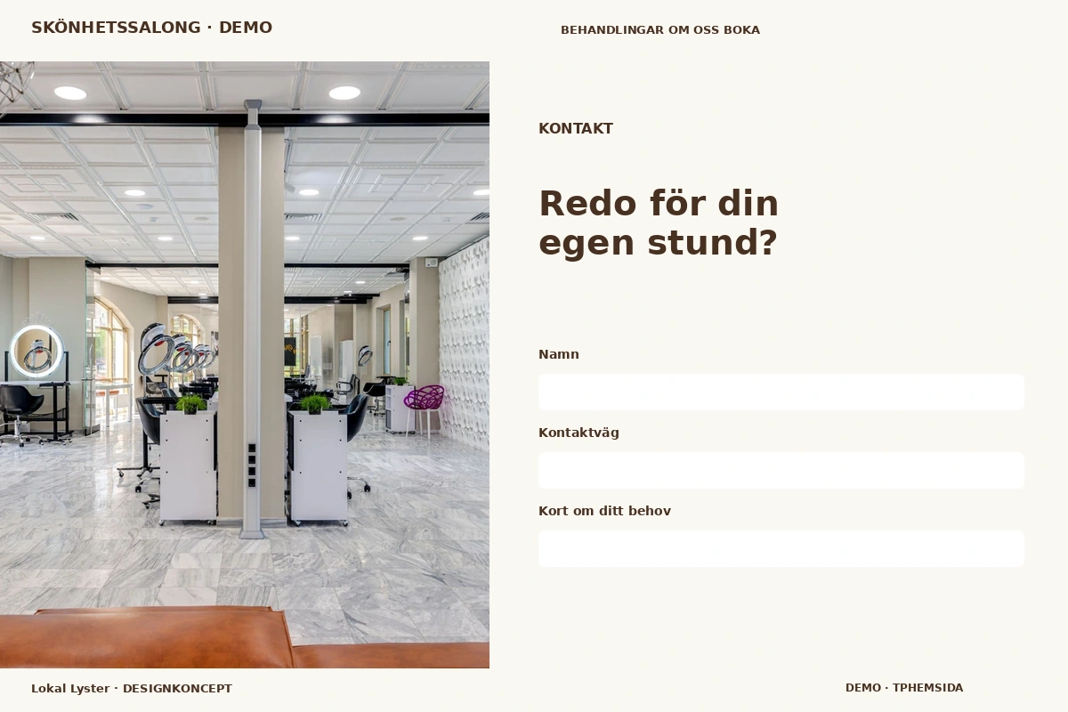 Lokal Lyster – Kontakt för skönhetssalong