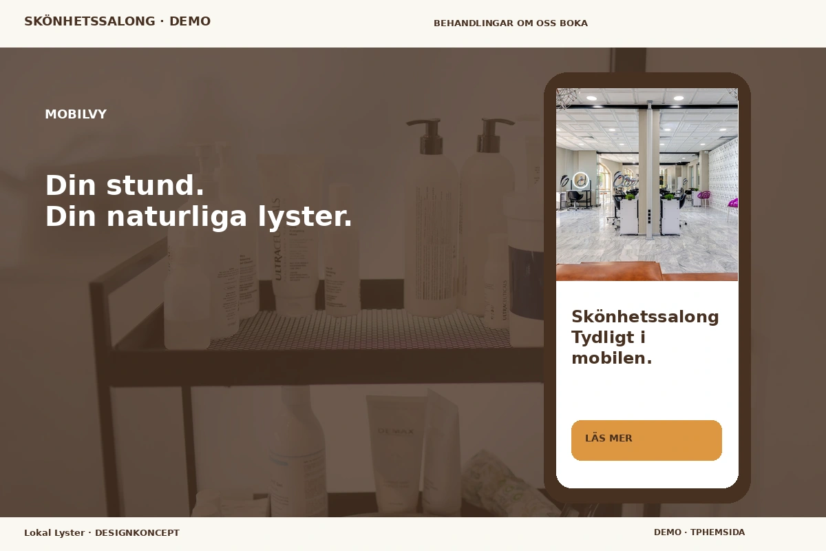 Lokal Lyster – Mobilvy för skönhetssalong