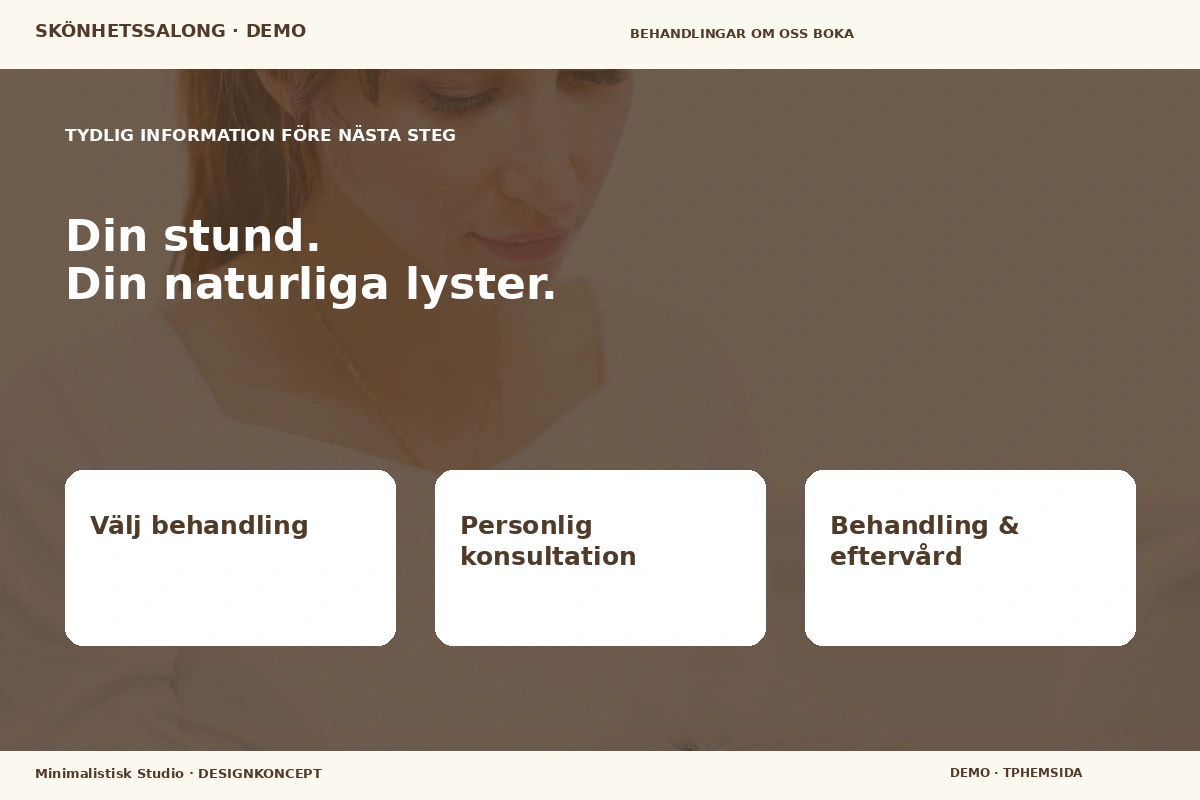Minimalistisk Studio – Inför ditt val för skönhetssalong