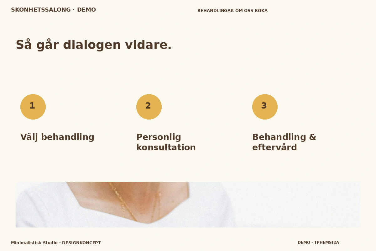 Minimalistisk Studio – Så fungerar dialogen för skönhetssalong