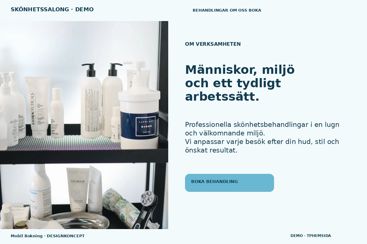 Mobil Bokning – Om verksamheten för skönhetssalong