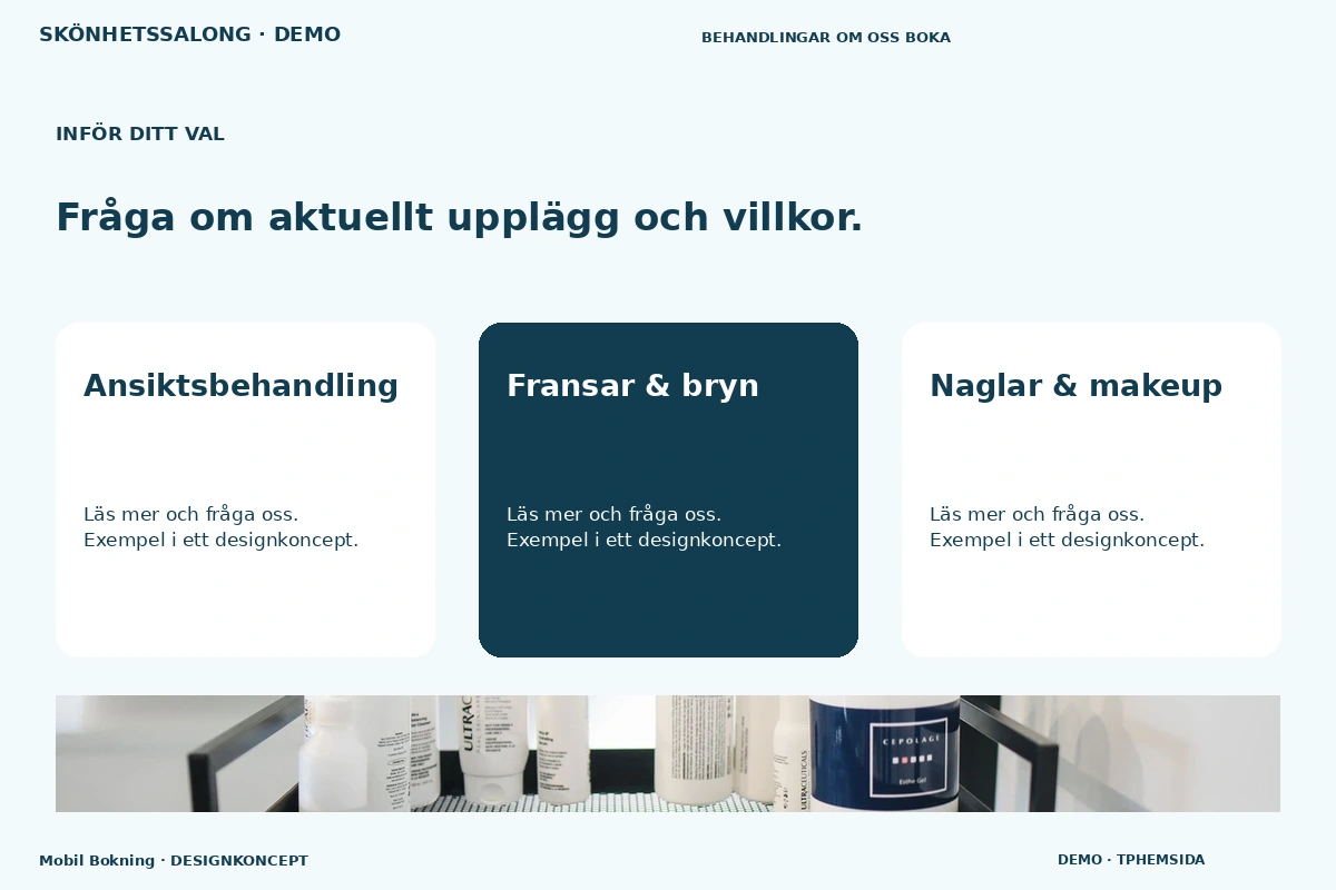 Mobil Bokning – Alternativ & villkor för skönhetssalong