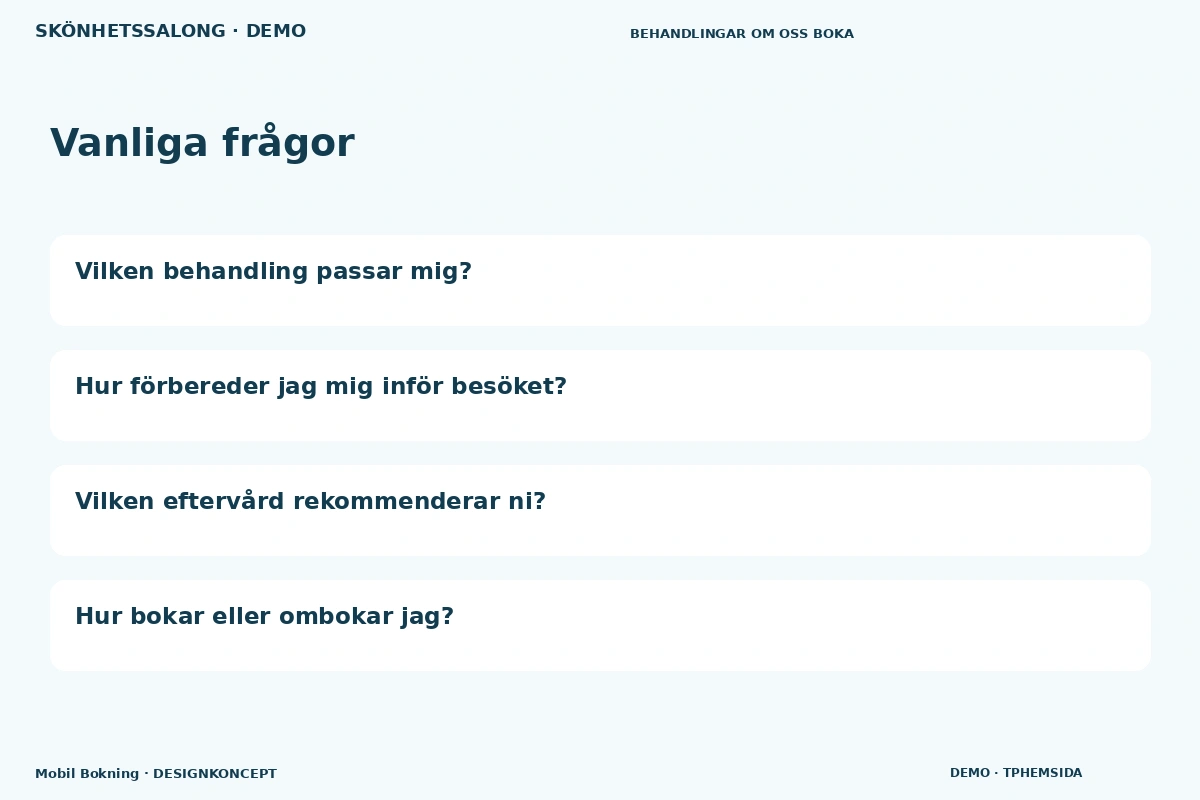 Mobil Bokning – Vanliga frågor för skönhetssalong