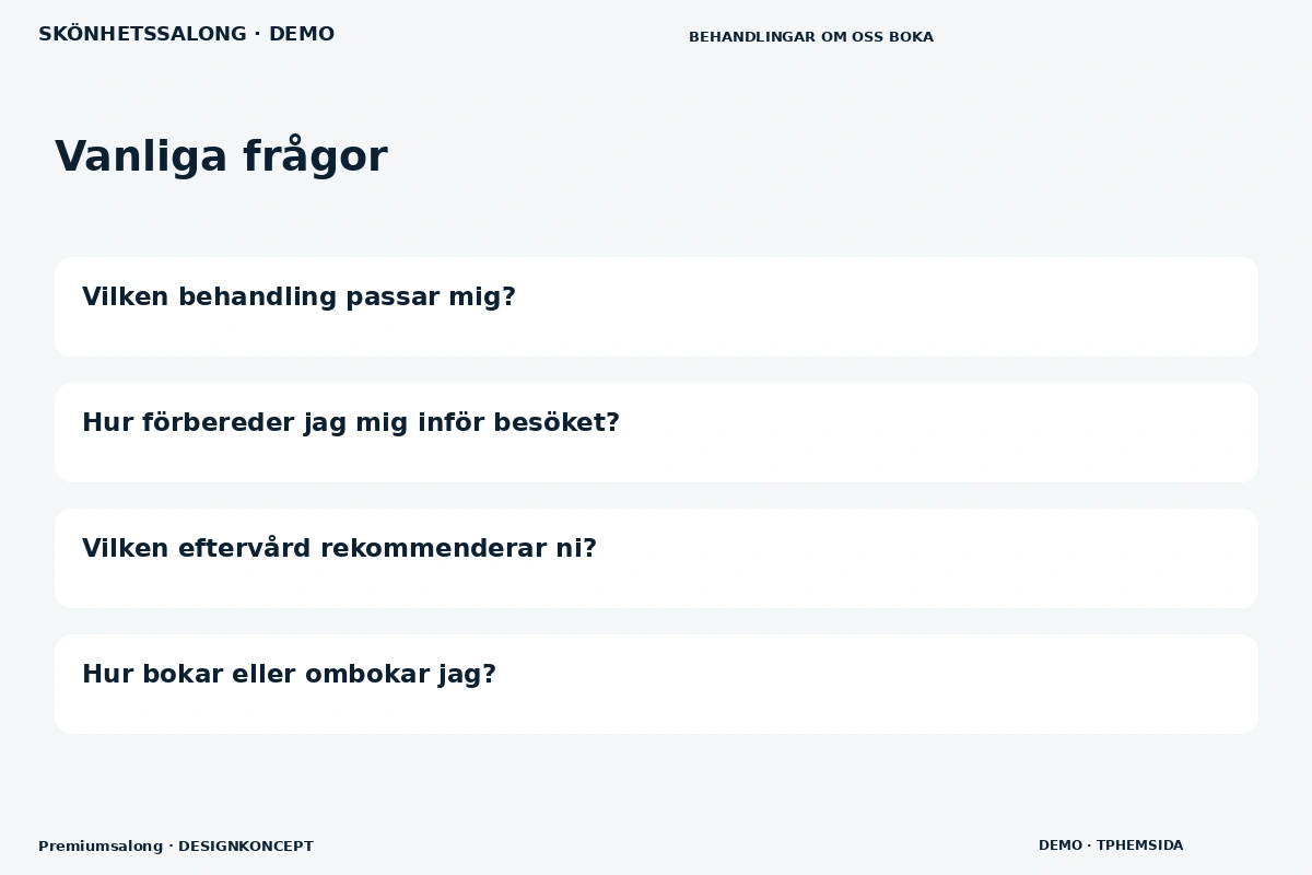 Premiumsalong – Vanliga frågor för skönhetssalong