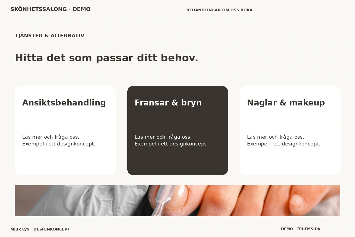 Mjuk Lyx – Tjänster & alternativ för skönhetssalong