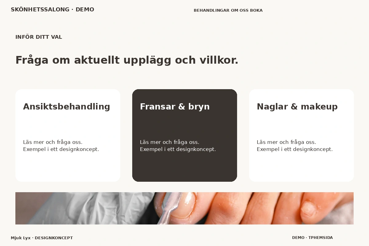 Mjuk Lyx – Alternativ & villkor för skönhetssalong