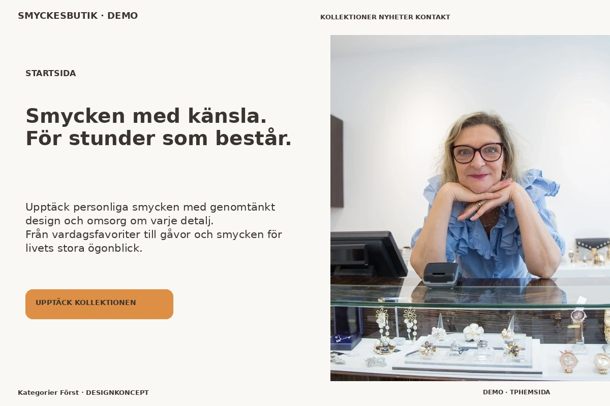 Kategorier Först – Startsida för smyckesbutik