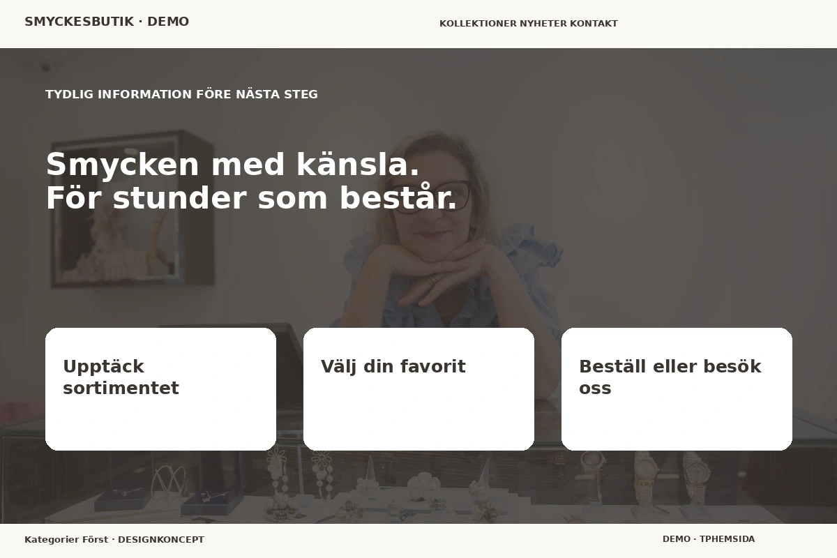 Kategorier Först – Inför ditt val för smyckesbutik