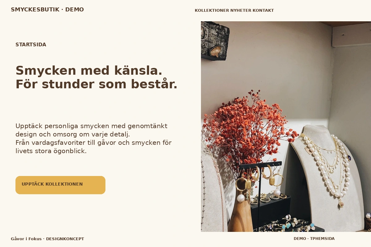 Gåvor i Fokus – Startsida för smyckesbutik