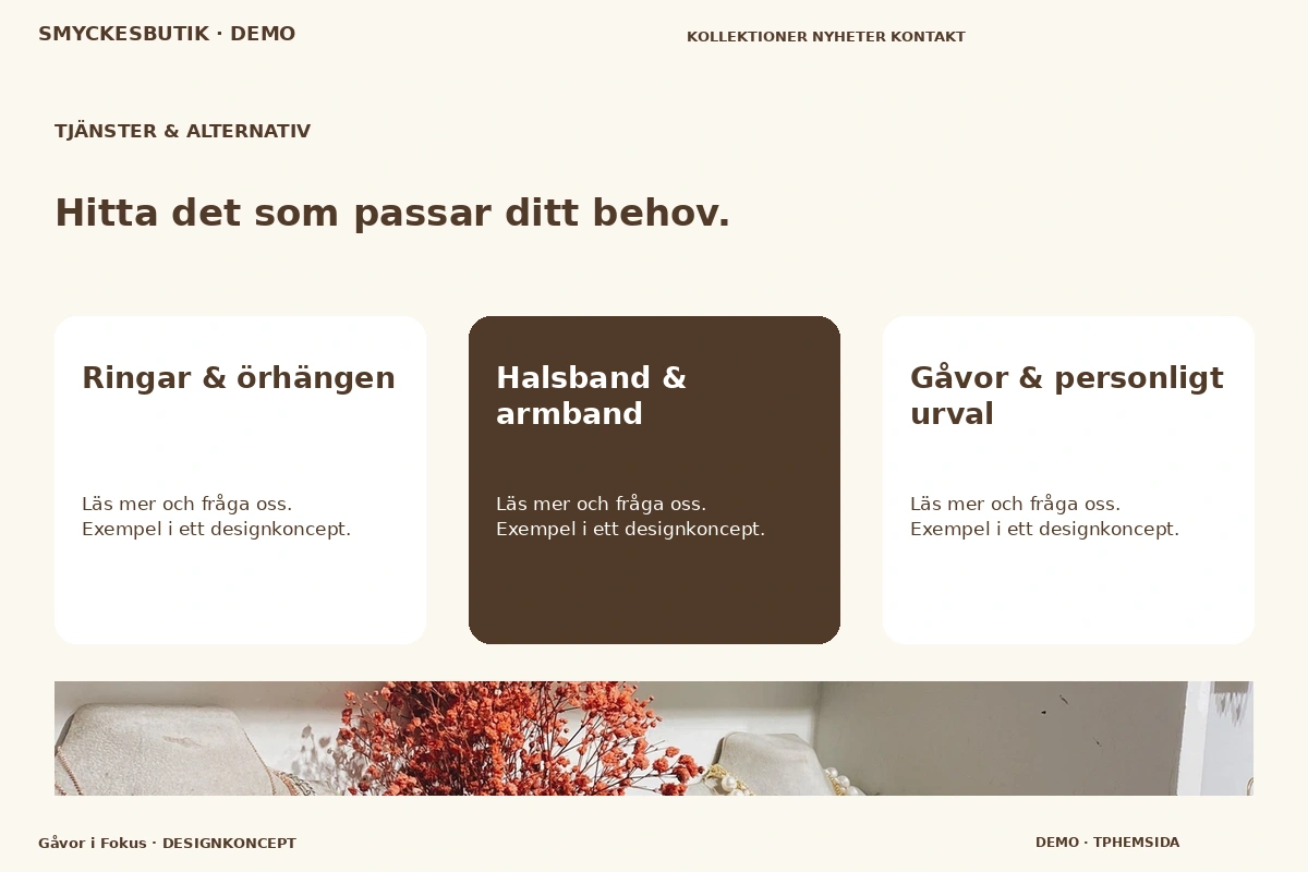 Gåvor i Fokus – Tjänster & alternativ för smyckesbutik