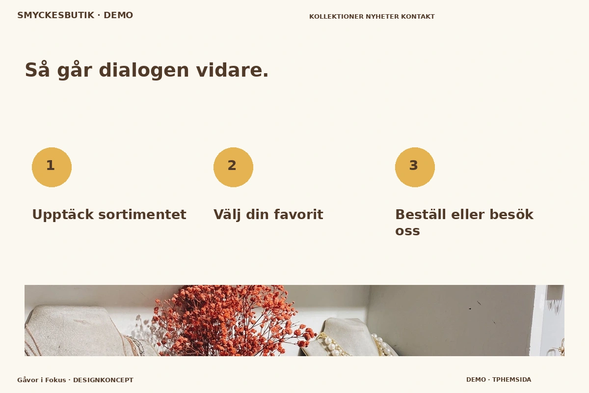 Gåvor i Fokus – Så fungerar dialogen för smyckesbutik