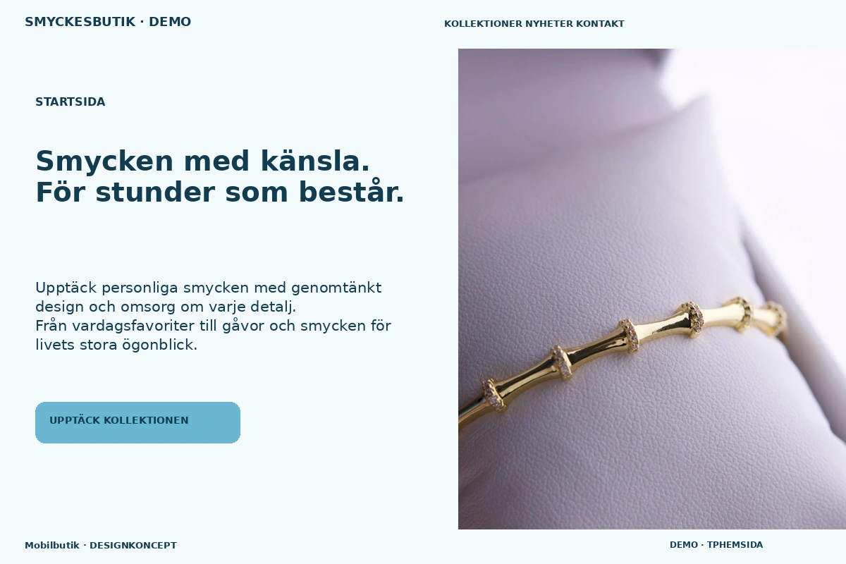Mobilbutik – Startsida för smyckesbutik