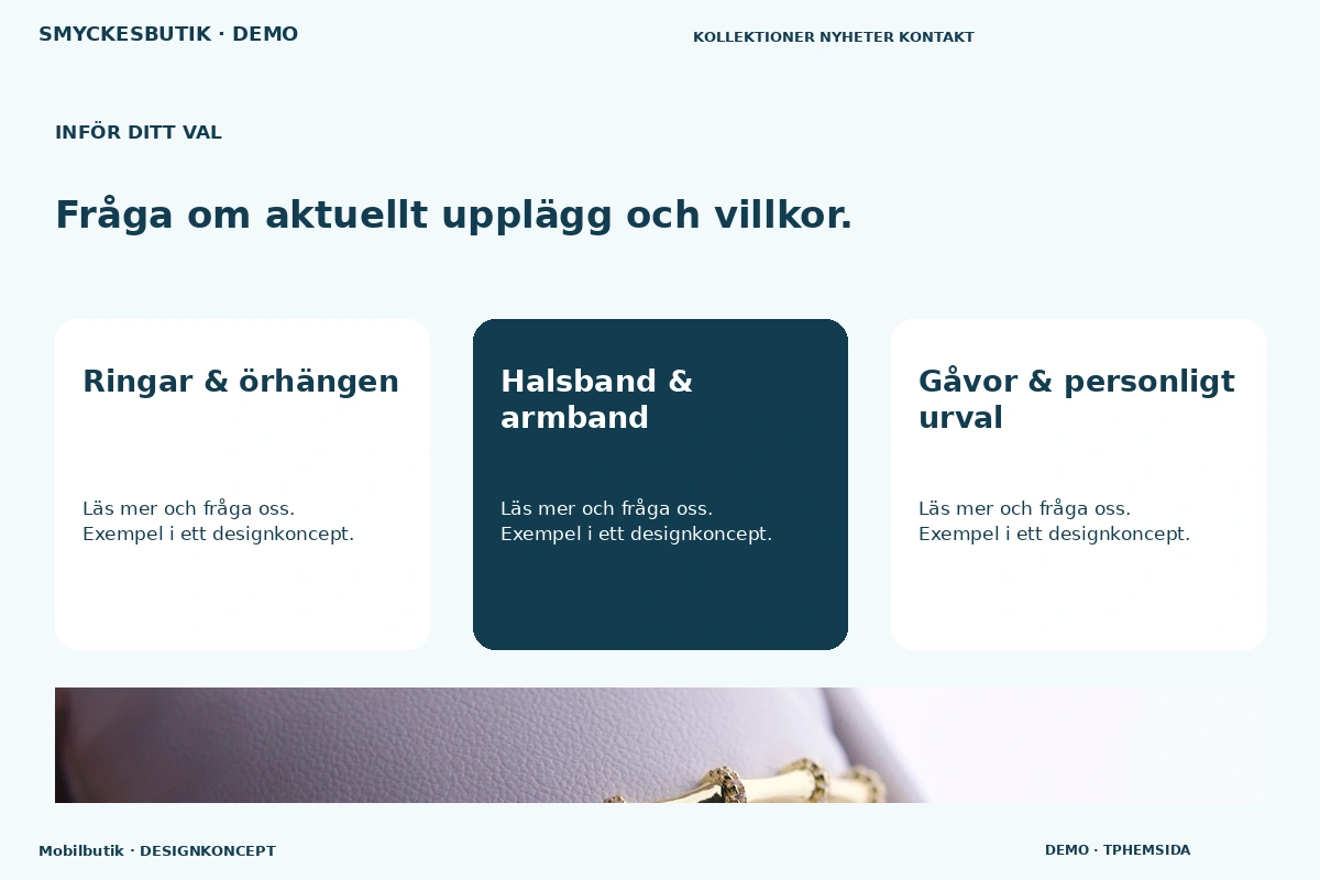 Mobilbutik – Alternativ & villkor för smyckesbutik
