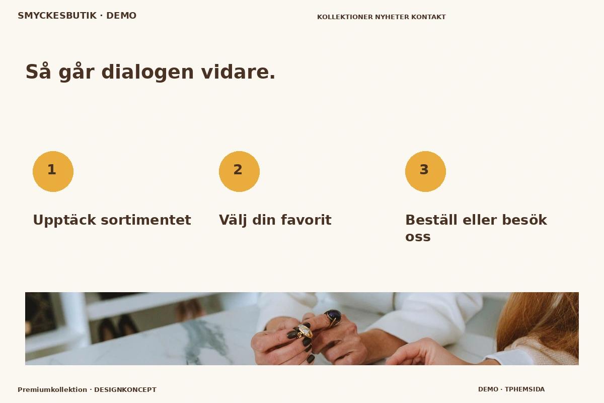 Premiumkollektion – Så fungerar dialogen för smyckesbutik