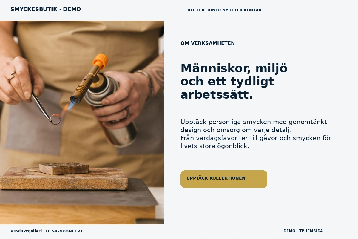 Produktgalleri – Om verksamheten för smyckesbutik