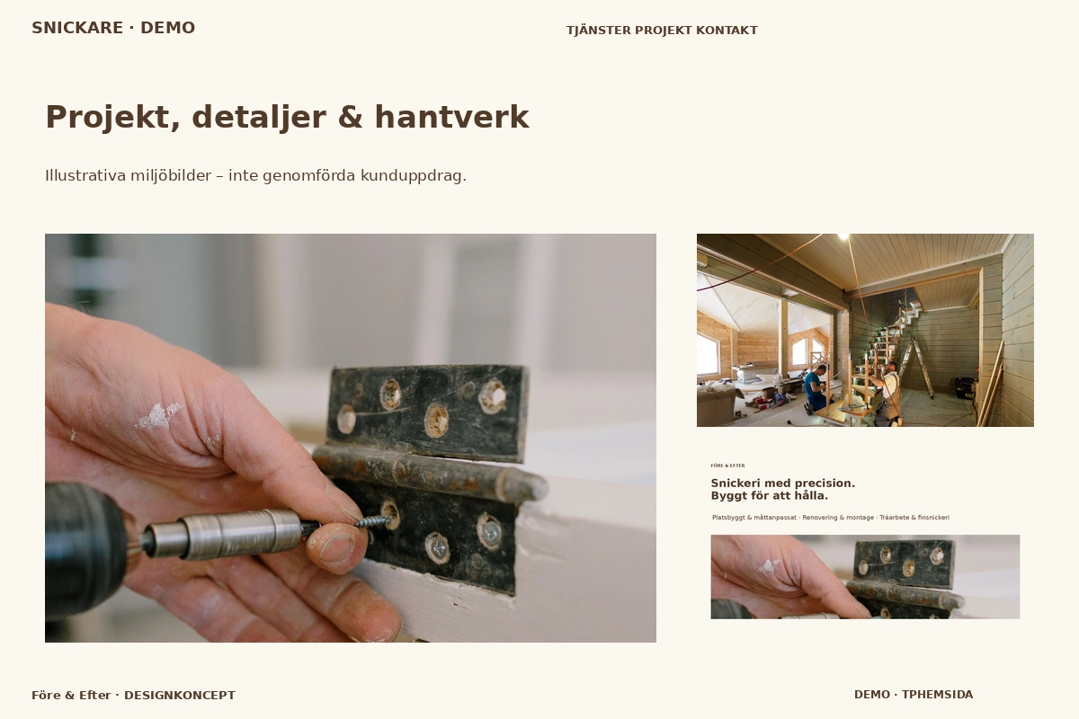 Före & Efter – Projekt, detaljer & hantverk för snickare