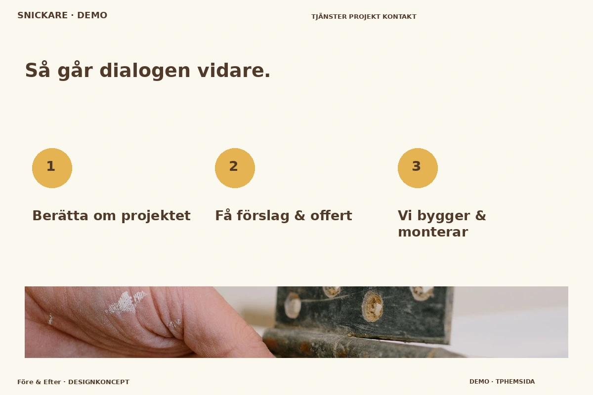 Före & Efter – Så fungerar dialogen för snickare