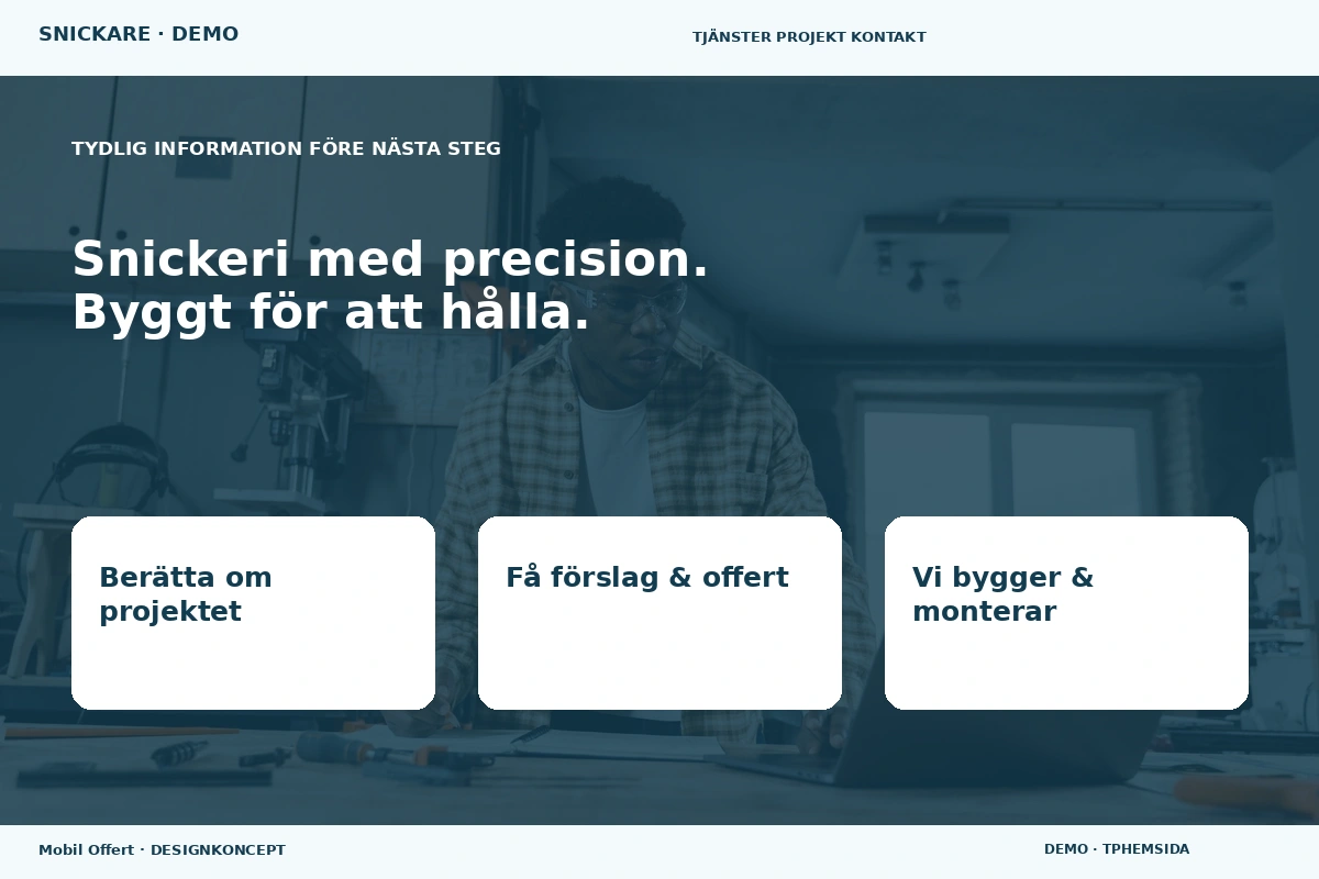 Mobil Offert – Inför ditt val för snickare