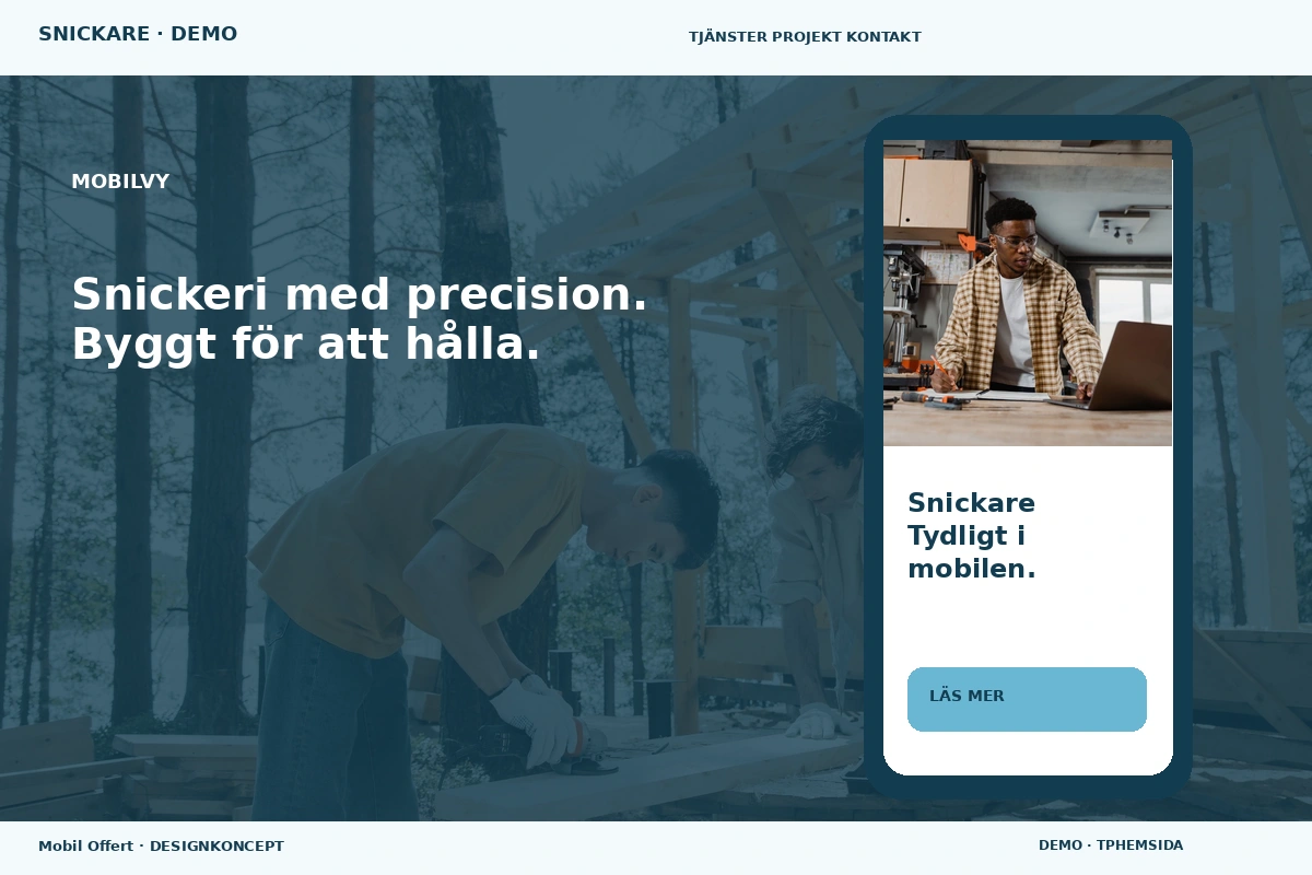 Mobil Offert – Mobilvy för snickare