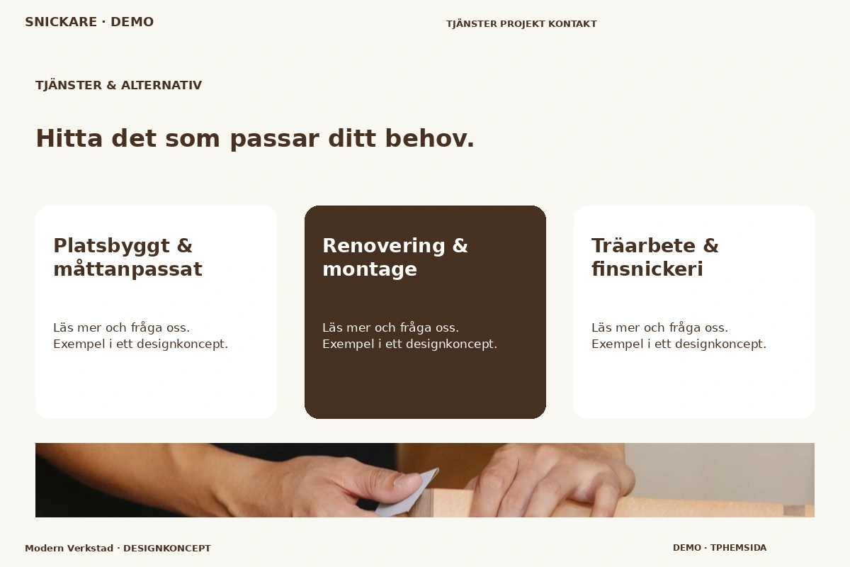 Modern Verkstad – Tjänster & alternativ för snickare