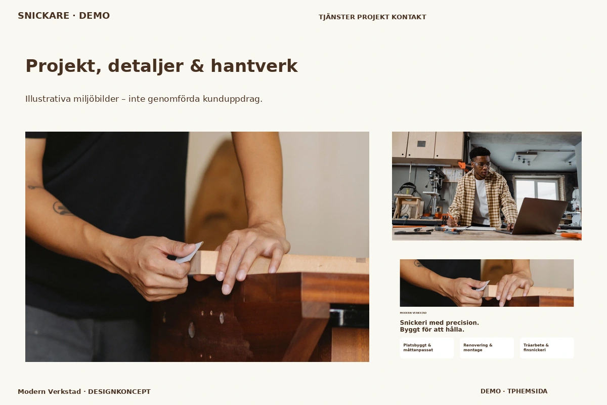 Modern Verkstad – Projekt, detaljer & hantverk för snickare