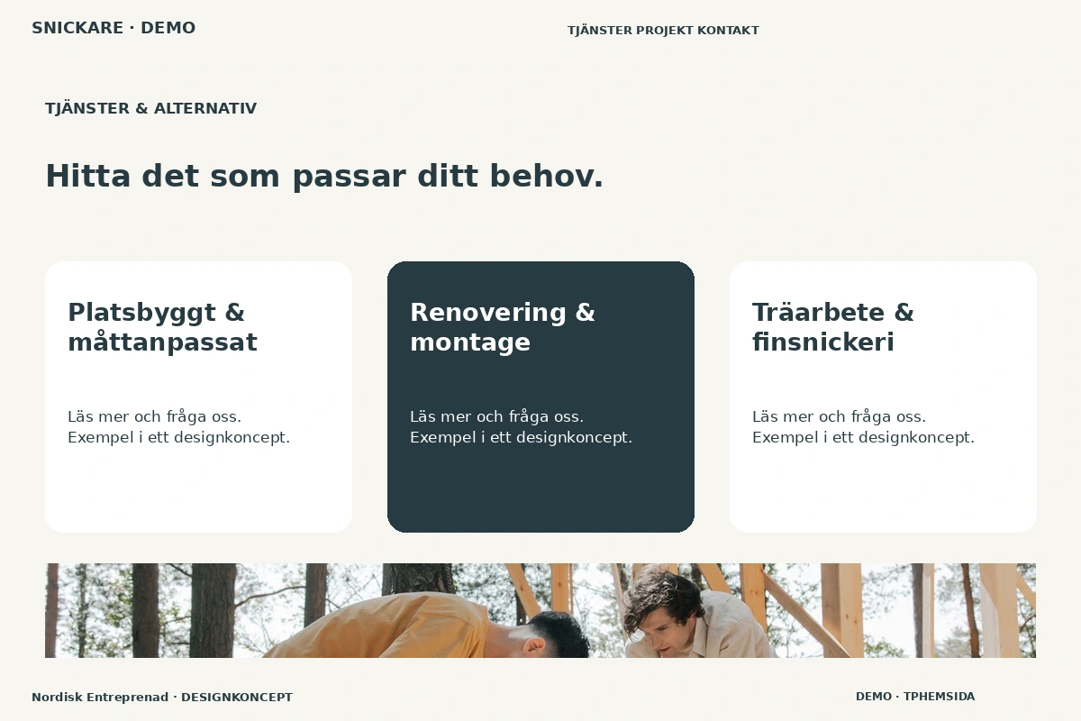 Nordisk Entreprenad – Tjänster & alternativ för snickare