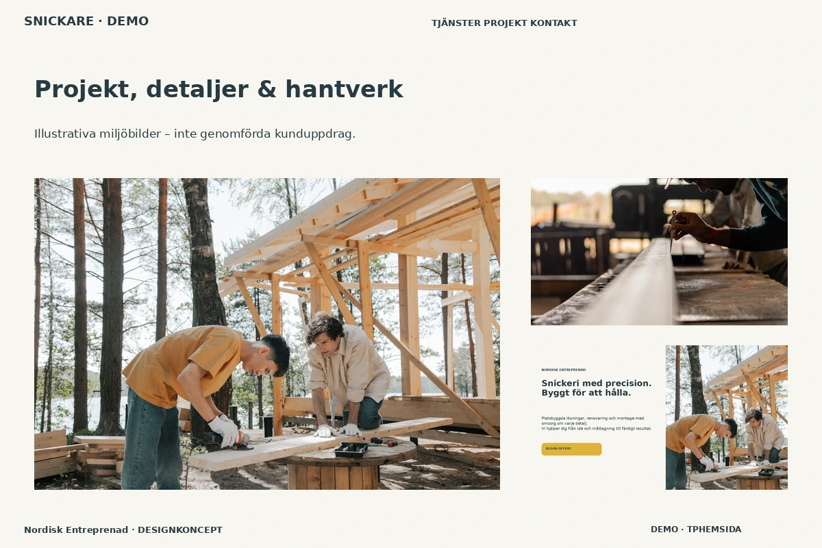 Nordisk Entreprenad – Projekt, detaljer & hantverk för snickare