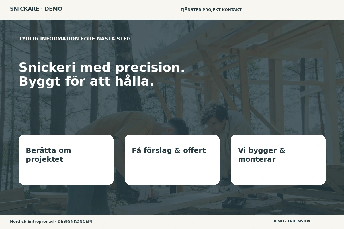 Nordisk Entreprenad – Inför ditt val för snickare