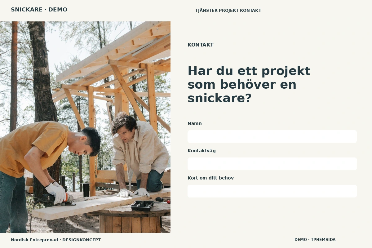 Nordisk Entreprenad – Kontakt för snickare