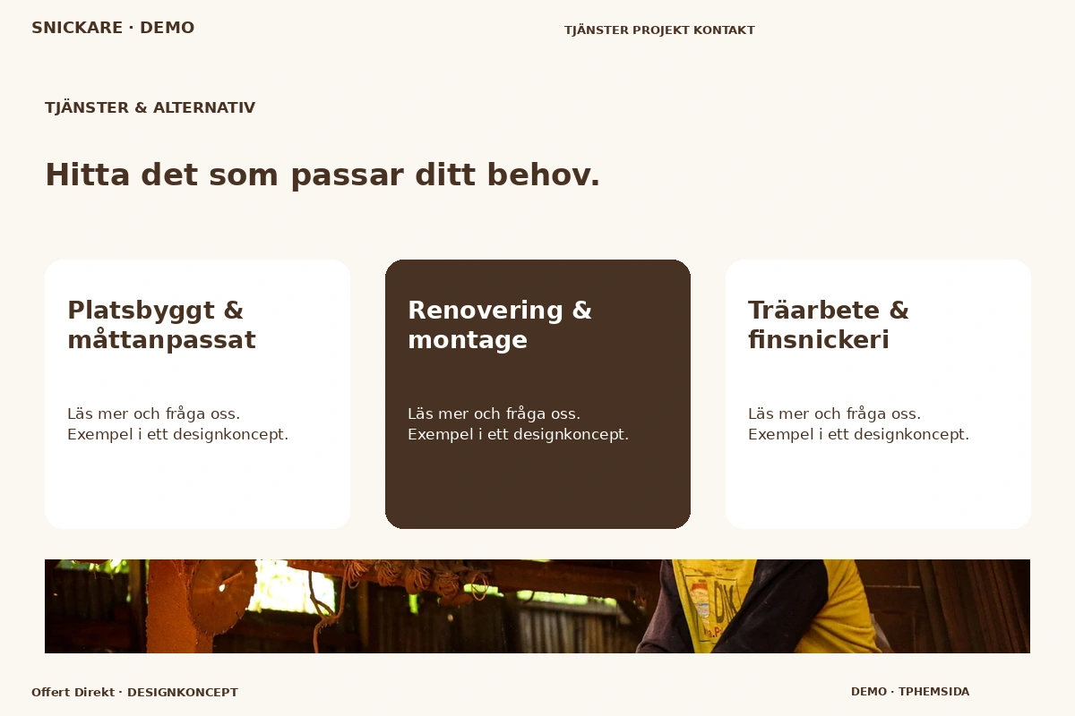 Offert Direkt – Tjänster & alternativ för snickare