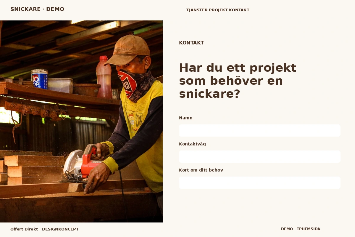Offert Direkt – Kontakt för snickare