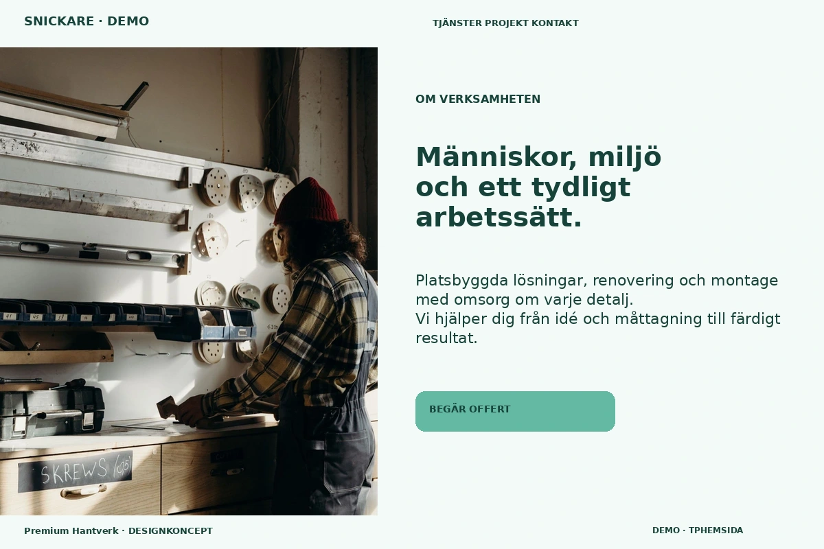 Premium Hantverk – Om verksamheten för snickare
