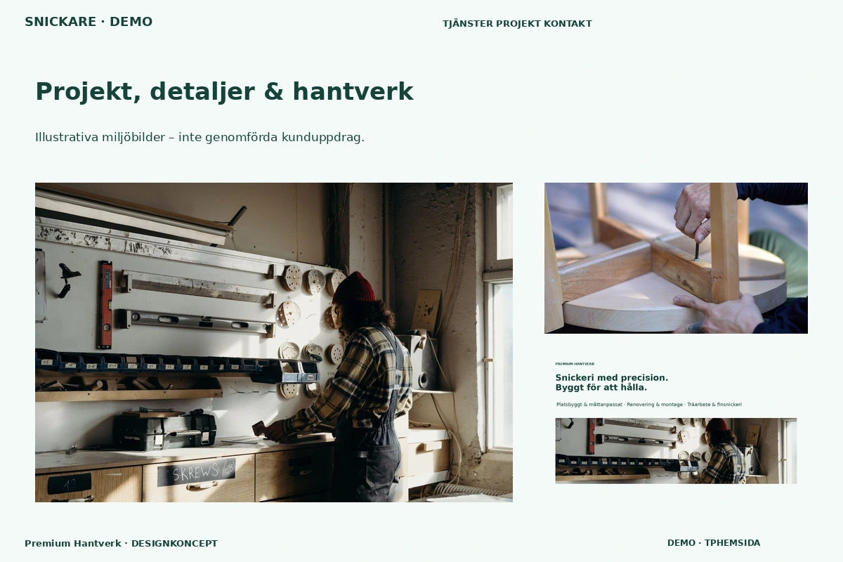 Premium Hantverk – Projekt, detaljer & hantverk för snickare