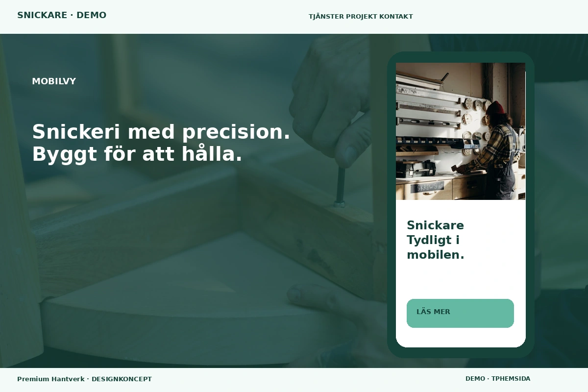 Premium Hantverk – Mobilvy för snickare