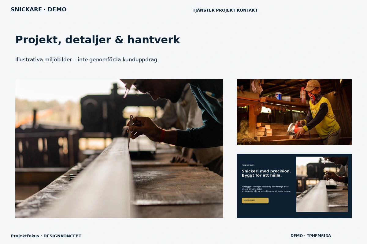 Projektfokus – Projekt, detaljer & hantverk för snickare