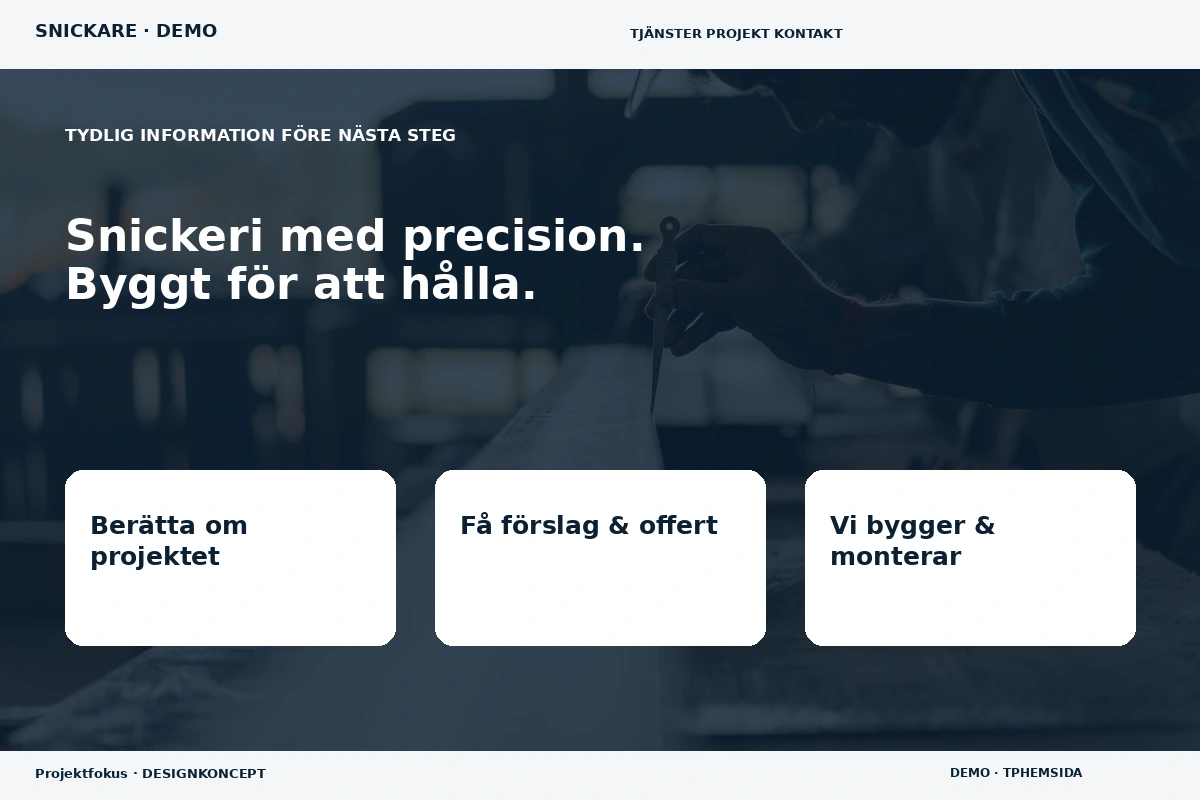 Projektfokus – Inför ditt val för snickare