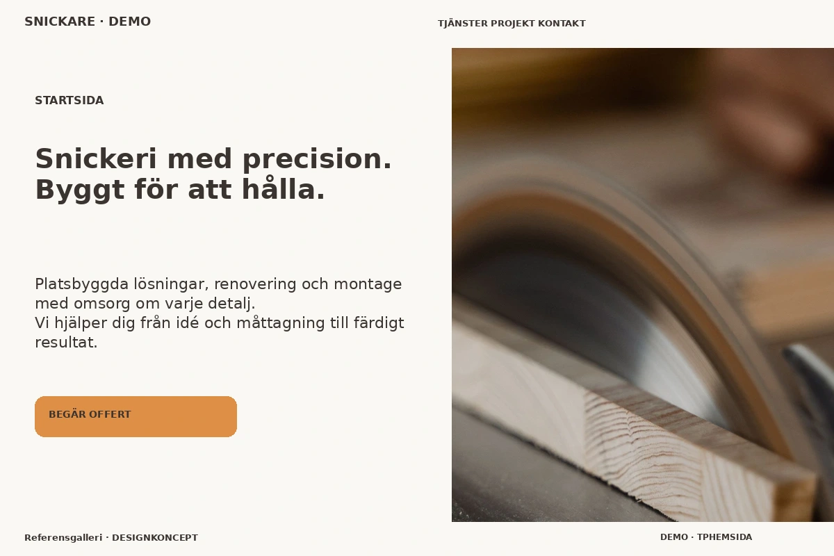 Referensgalleri – Startsida för snickare