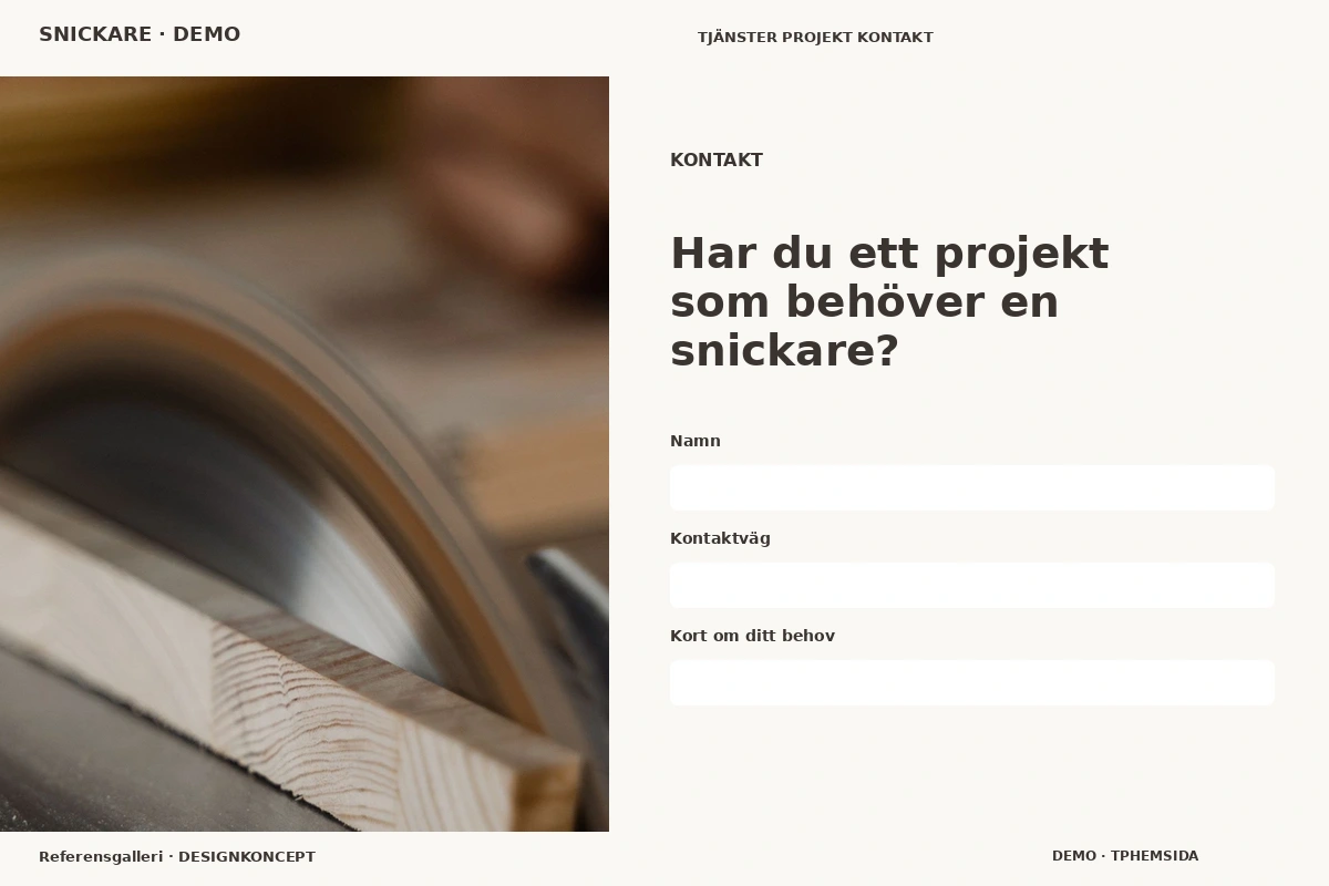 Referensgalleri – Kontakt för snickare