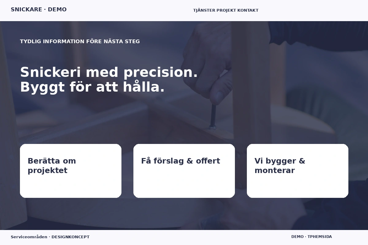 Serviceområden – Inför ditt val för snickare