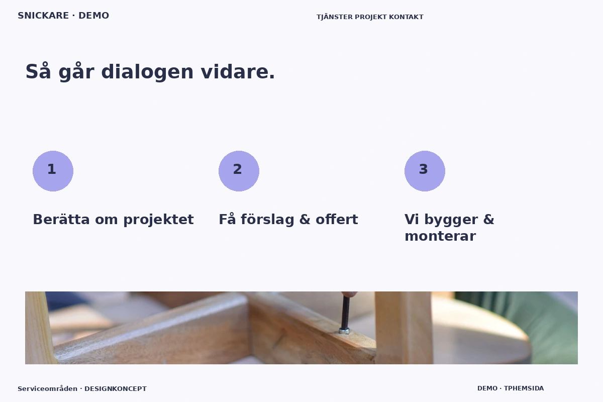 Serviceområden – Så fungerar dialogen för snickare